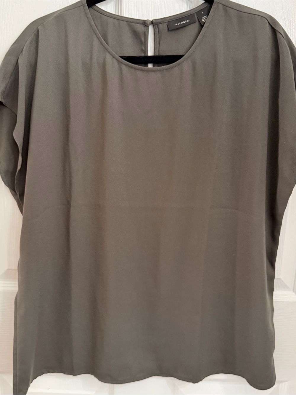 Halogen Olive Green Short Sleeve Blouse